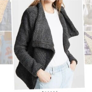 BLANK NYC Wool‎ Blend Boucle Knit Moto Jacket/Sweater